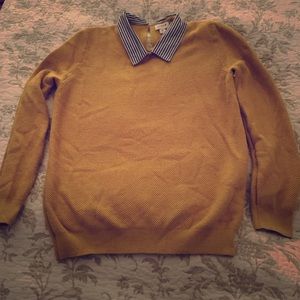 JCrew Keyhole Back Collared Sweater